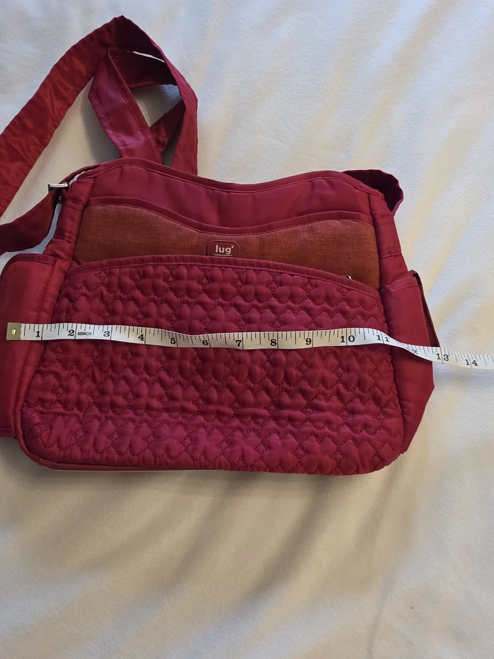 Lug Quilted Crossbody Bag in Deep Red